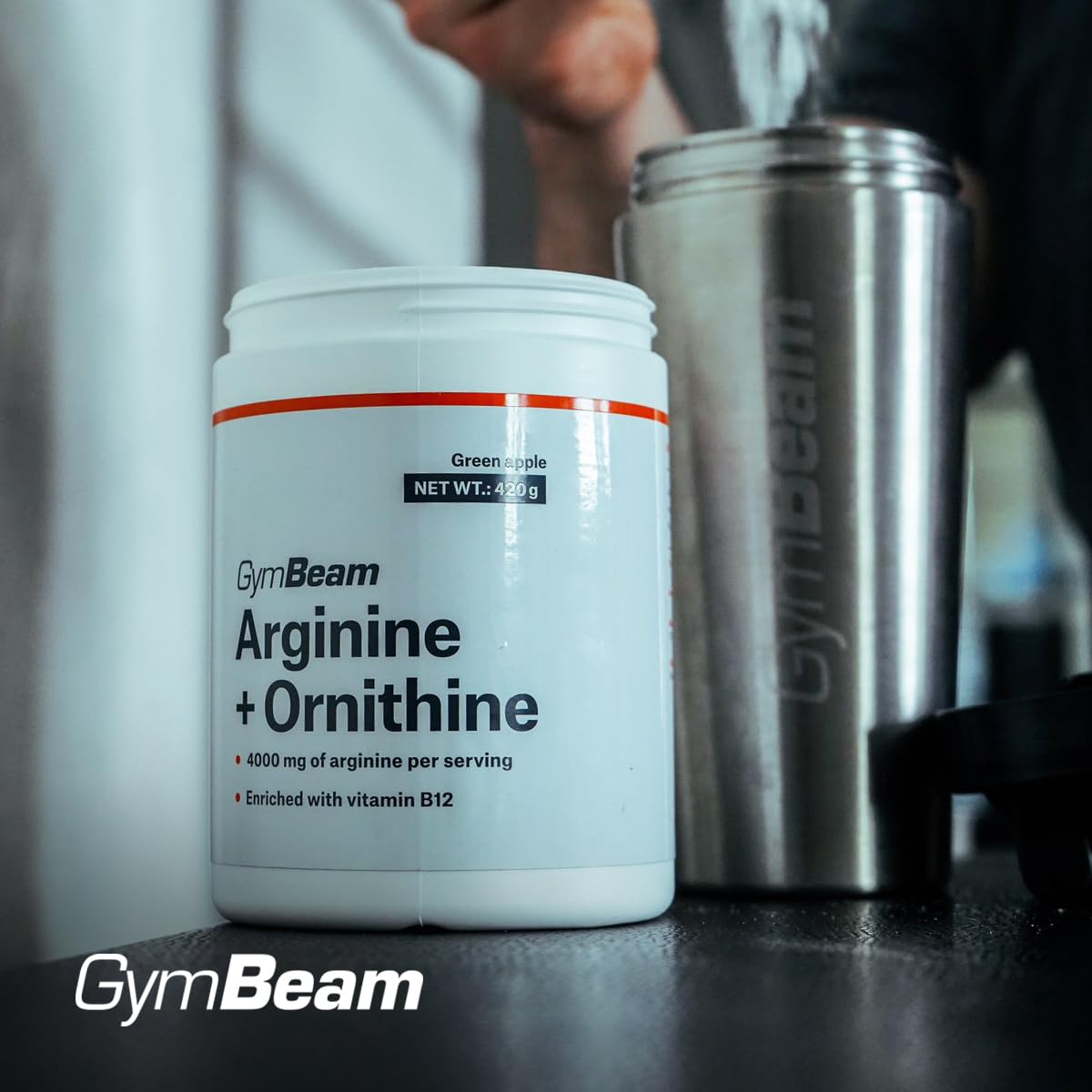 GymBeam L-Arginina Ornitina 420 g Polvere Lemon-Lime