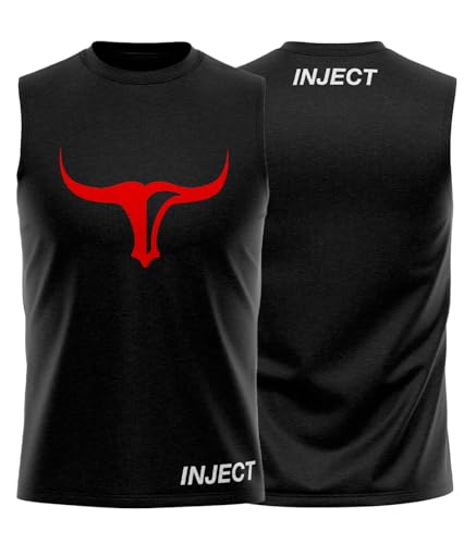 Inject Nutrition Sleeveless Muscle Maglia Nera Cotone