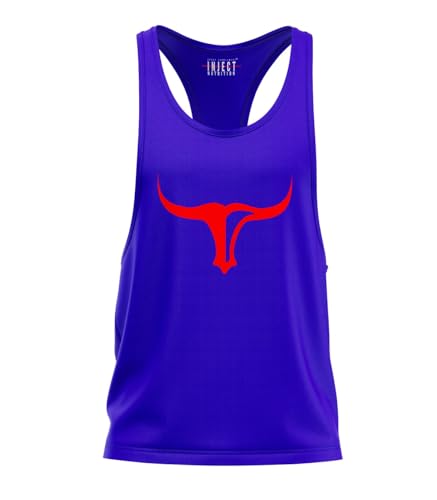 Inject Canotte Tank Top Blu Torus Rosso Unisex Palestra