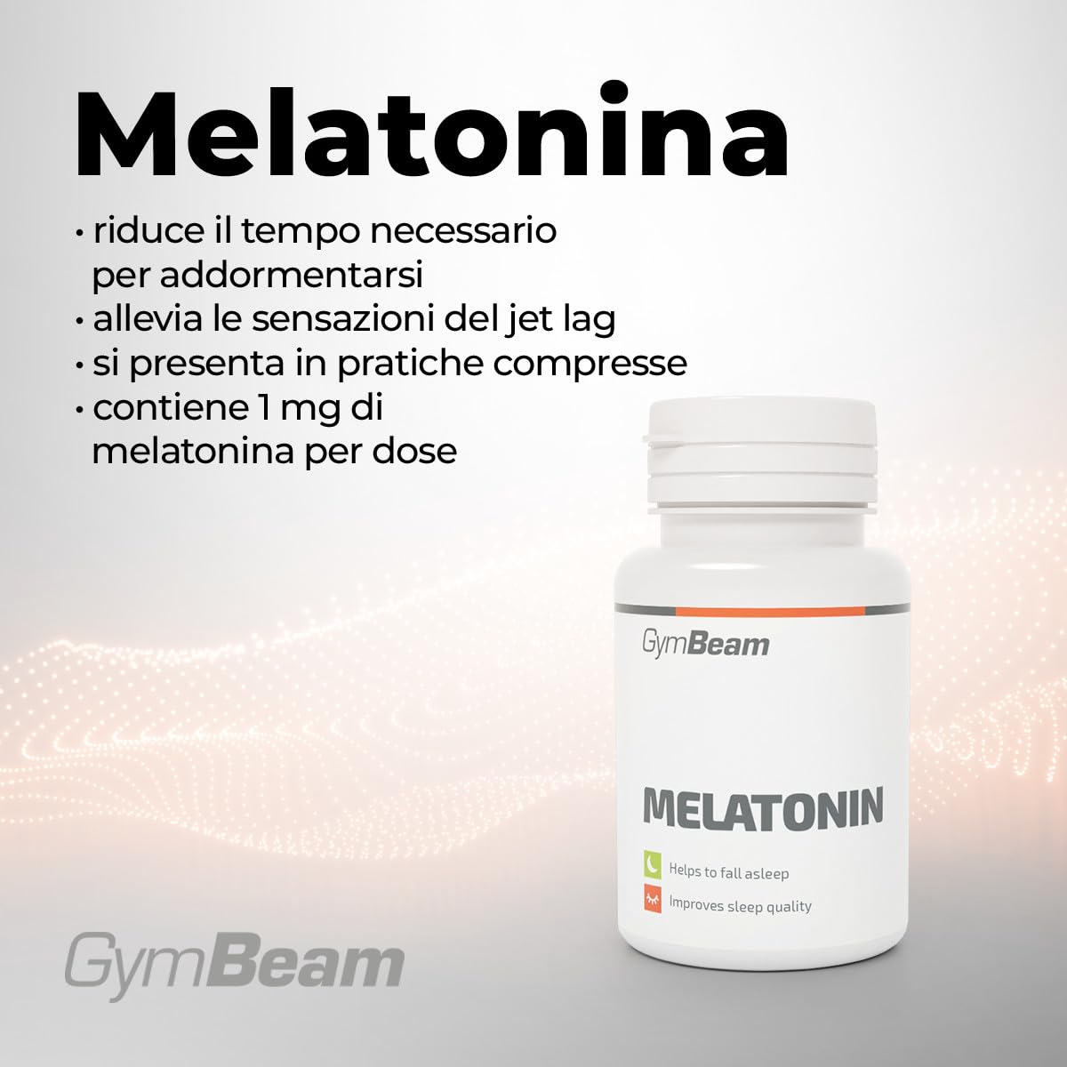 GymBeam Melatonina Pura 1 mg Compresse per Dormire