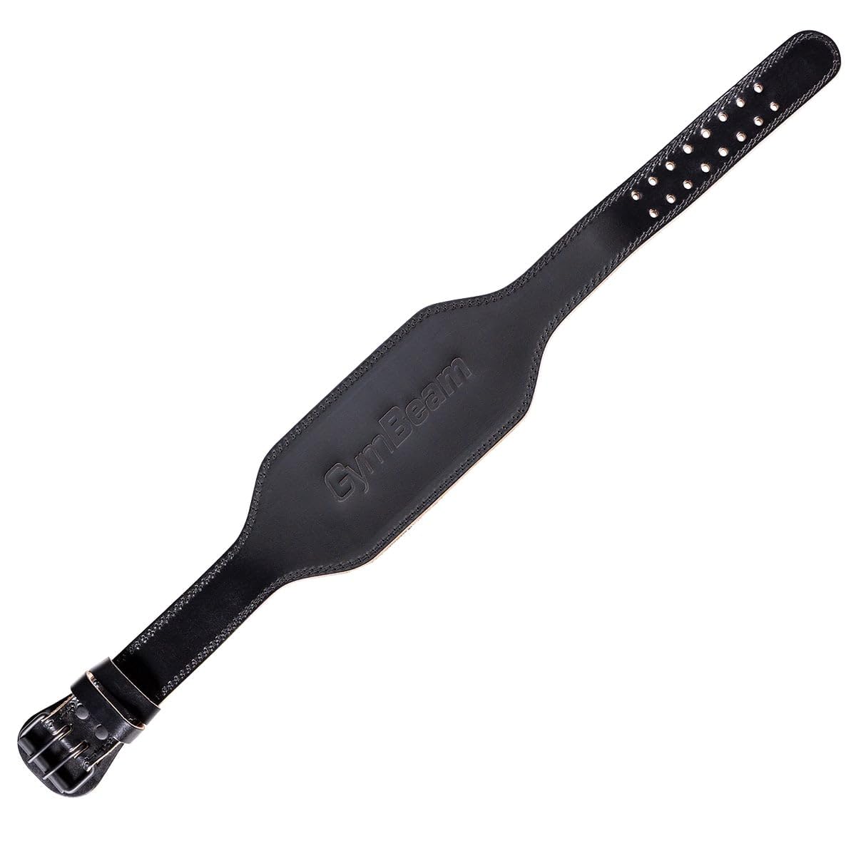 GymBeam Cintura Palestra Pelle powerlifting doppia fibbia nera
