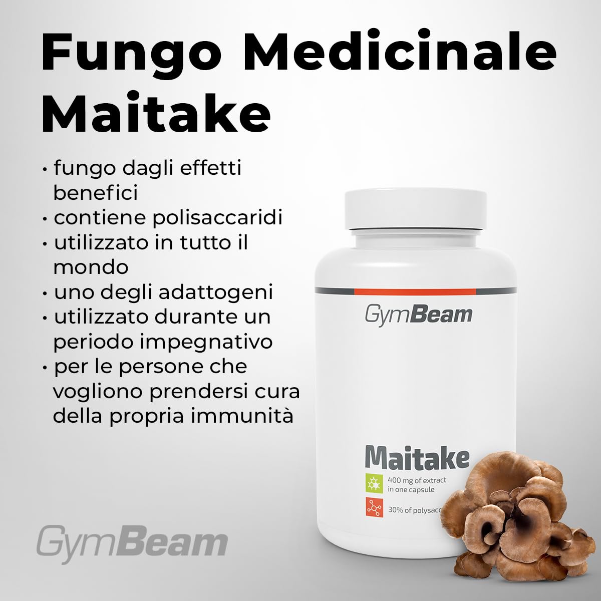 GymBeam Maitake Integratore 90 Capsule Vegano Polisaccaridi