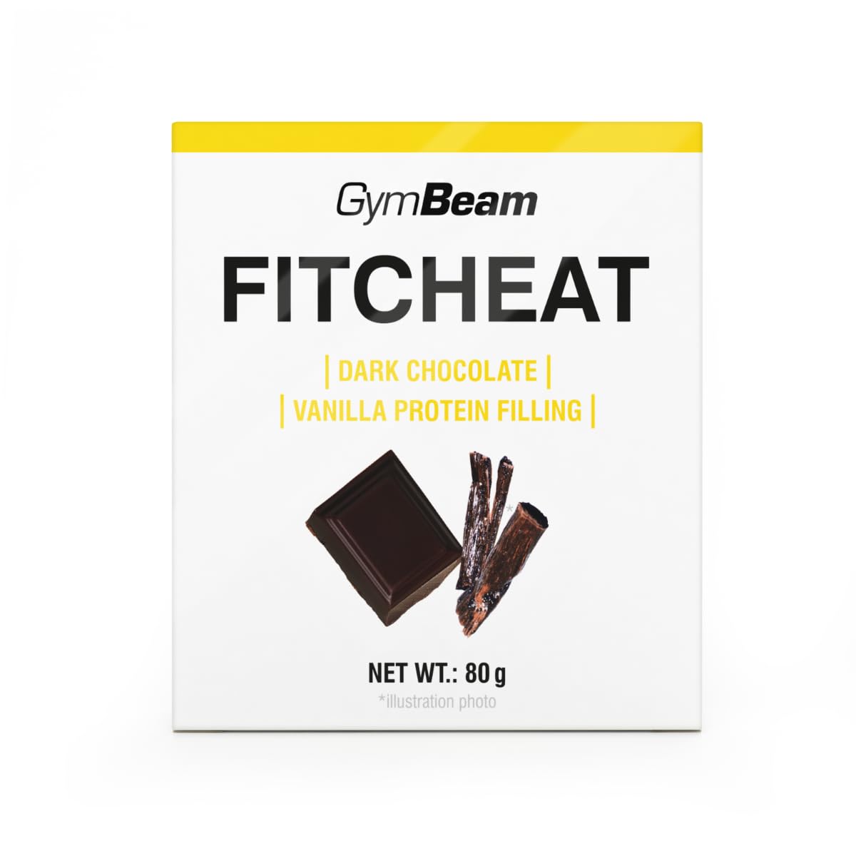 GymBeam Fitcheat Cioccolato Proteico Bianco Fragola 80g
