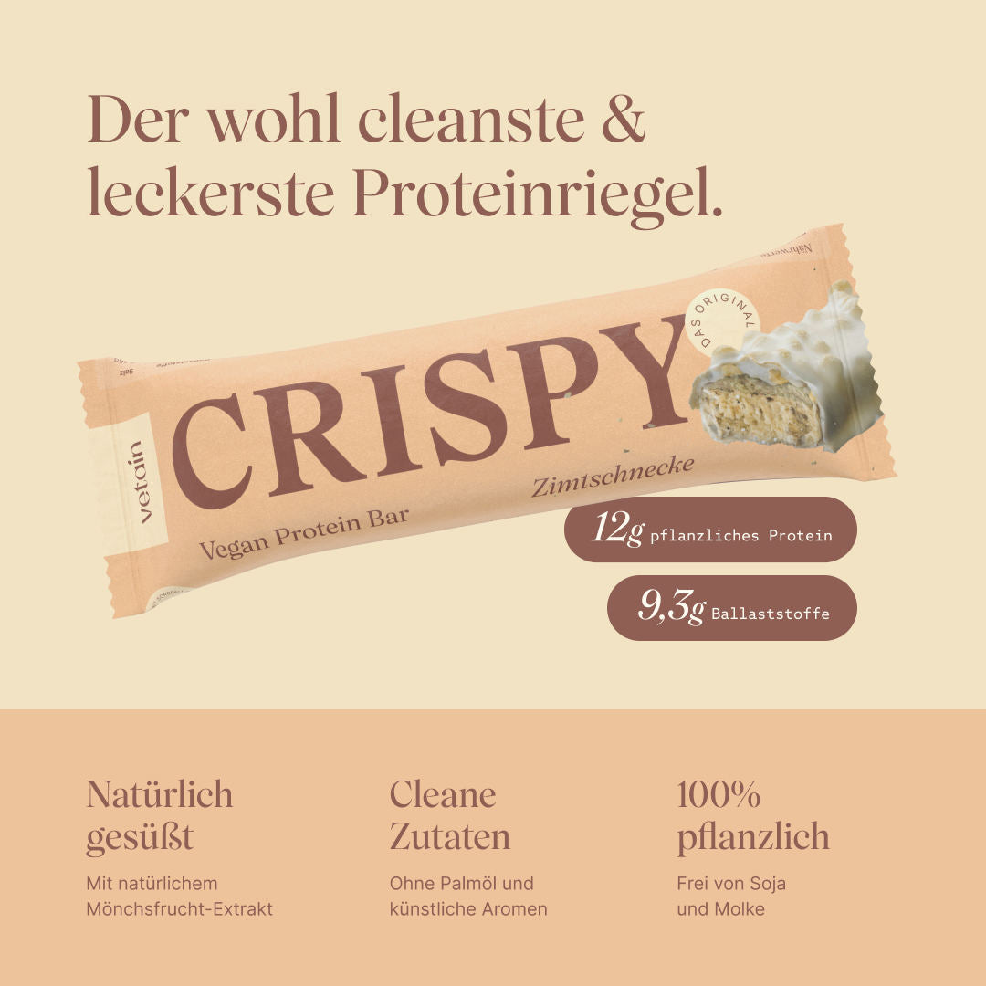 Vetain Crispy barretta proteica cannella 12 pezzi vegana