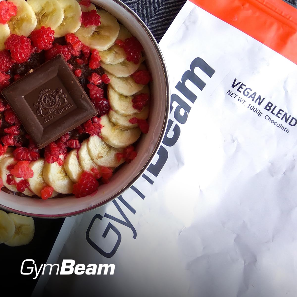 GymBeam Vegan Blend proteine vegane 1000 g cioccolato