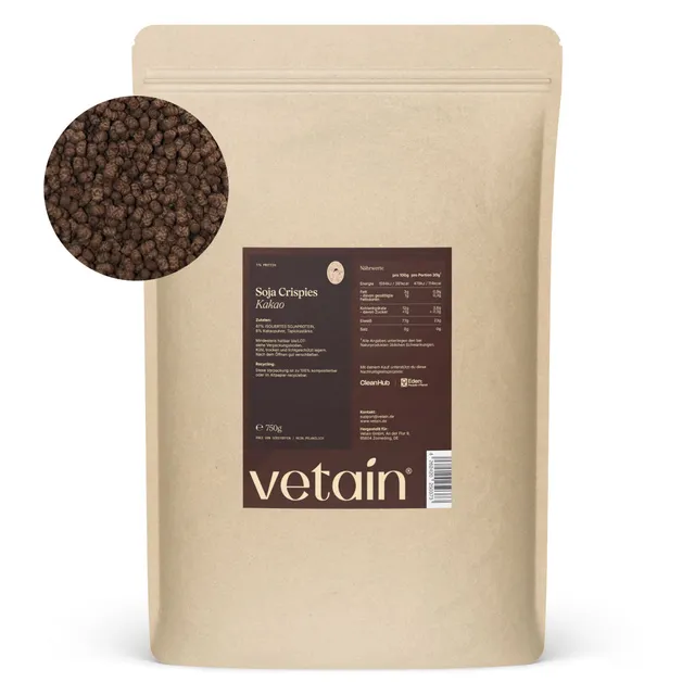 Vetain Soja Crispies 77% snack proteico cacao 750g