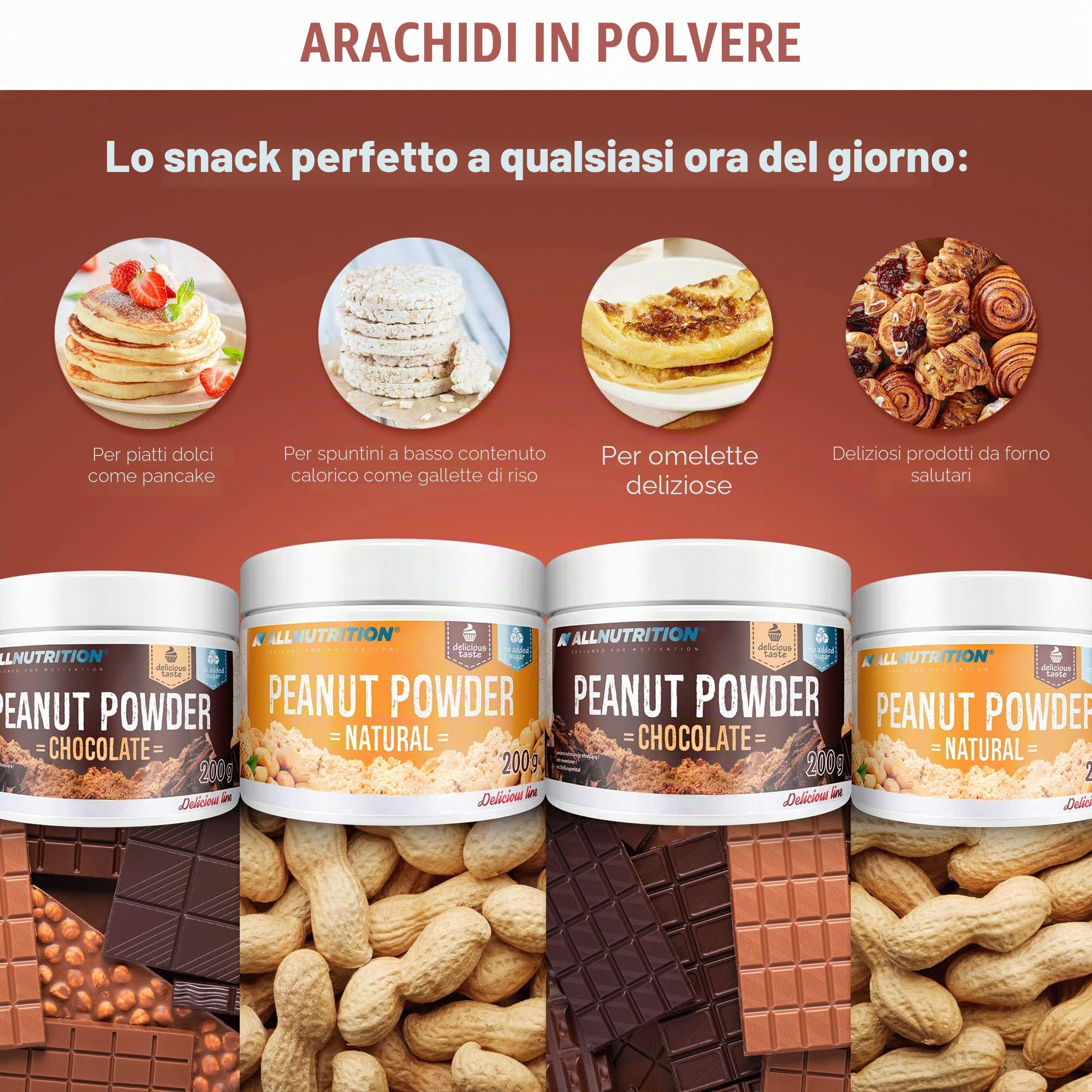 AllNutrition Burro Arachidi in Polvere Cioccolato 200g 50% Proteine