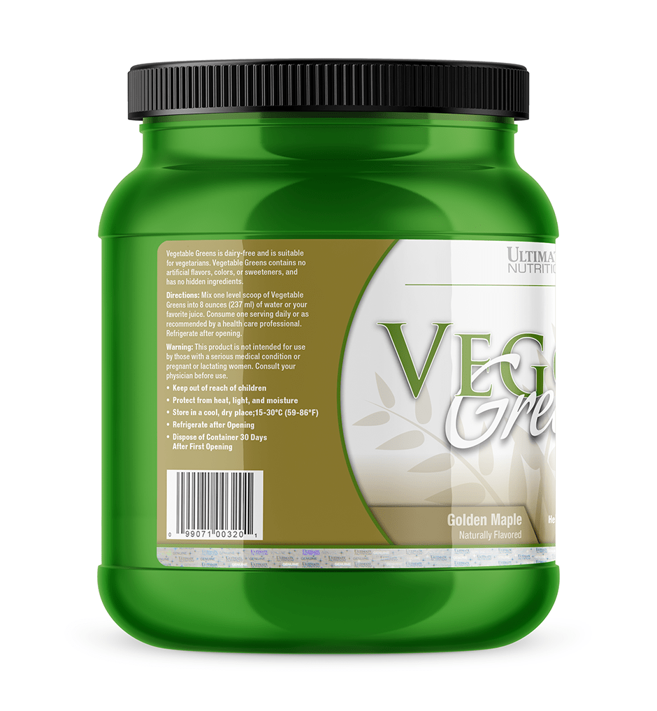 Ultimate Nutrition Veggie Greens polvere gusto Golden Maple vegan