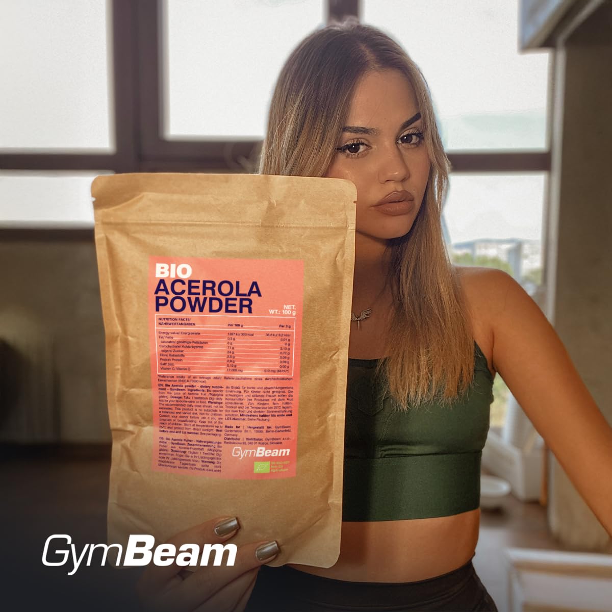 GymBeam Acerola BIO Polvere 100g 510mg Vitamina C