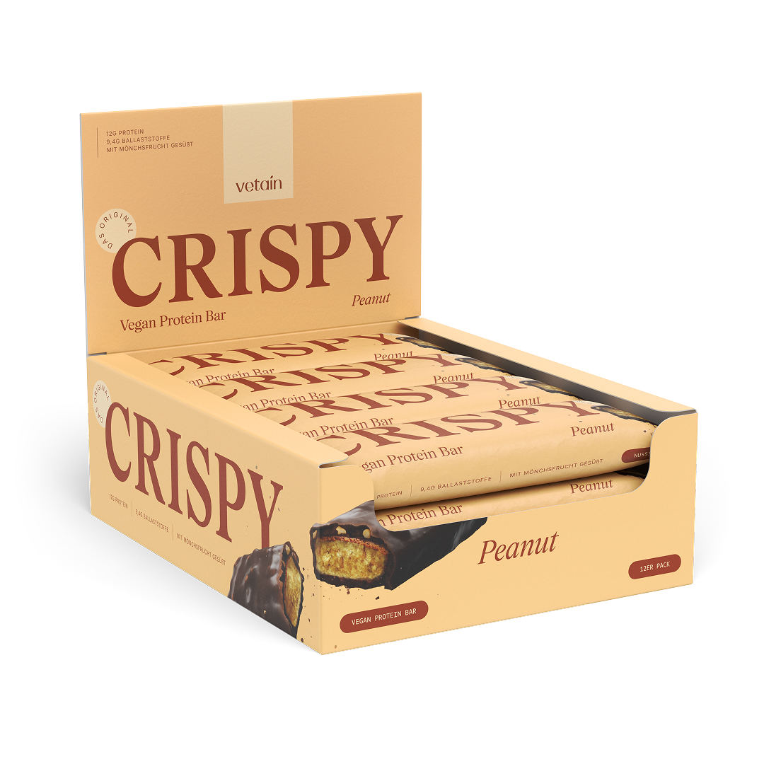 Vetain Crispy barretta proteica peanut 12 pezzi vegana