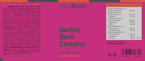 GymBeam Herbal Burn Complex 60 Capsule Vegane Sinefrina