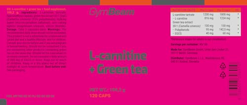 GymBeam L-Carnitina Tè Verde Bruciagrassi 120 Capsule Vegane