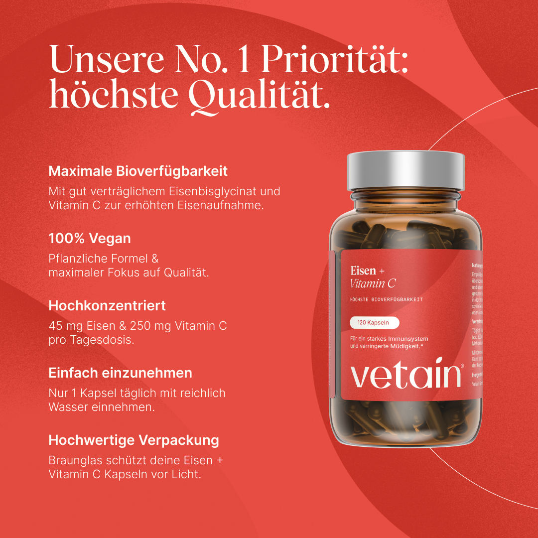 Vetain Vitamine Ferro + Vitamina C capsule 120 pezzi vegano