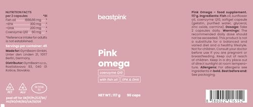 GymBeam Pink Omega 3 Integratore 90 Capsule EPA DHA