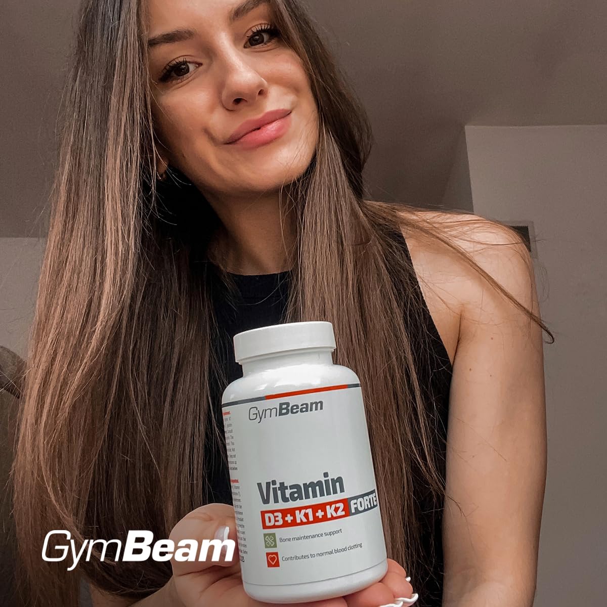 GymBeam Vitamina D3+K1+K2 2200 UI 60 Capsule Ossa