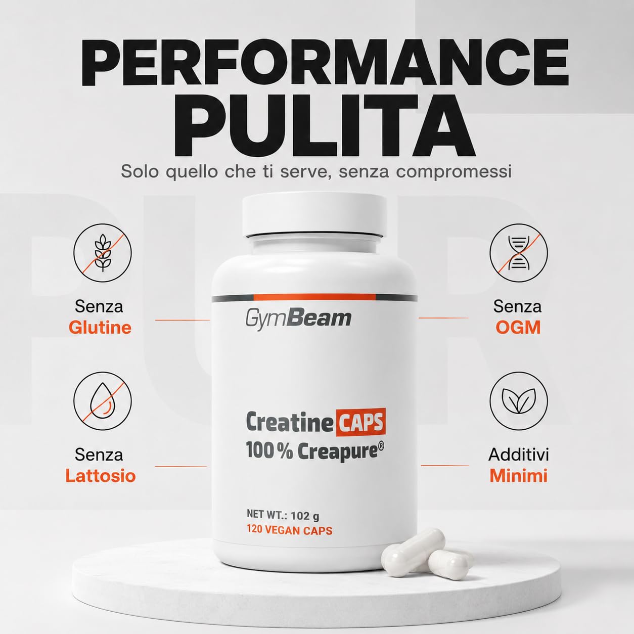 GymBeam Creatina Monoidrato Creapure Capsule prestazioni
