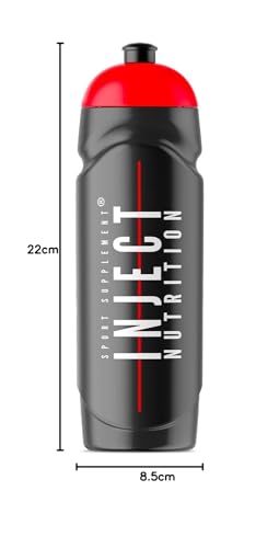 INJECT NUTRITION Borraccia 750ml bottiglia palestra nero rosso