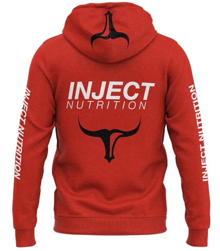 INJECT NUTRITION Felpe ZIP Felpa Cappuccio Zip Rossa Logo Toro