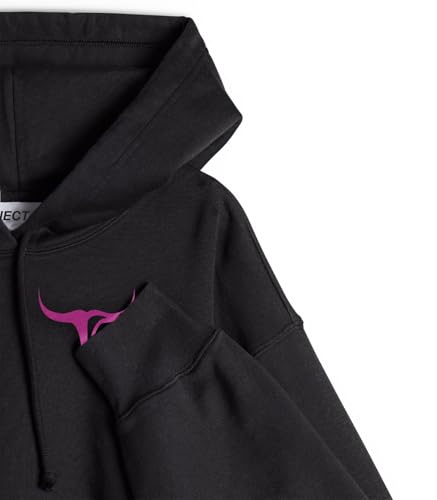 Inject Nutrition Felpe Donna Crop Oversize Felpa Nera Logo Rosa