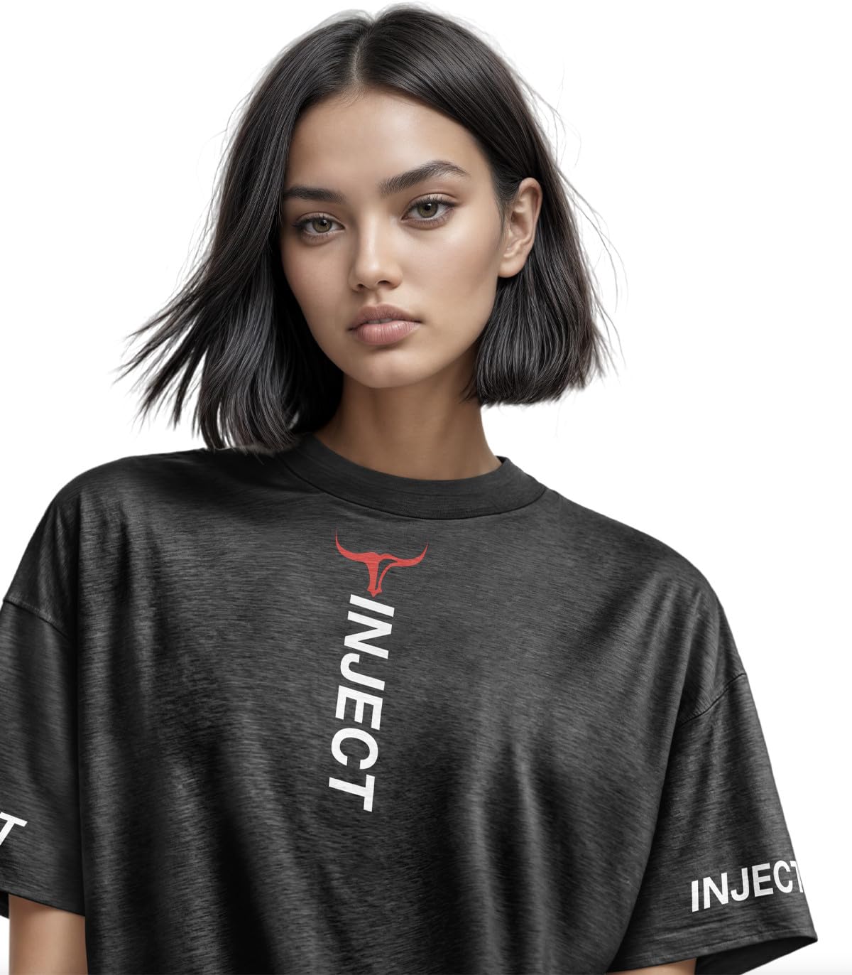INJECT Drop T-Shirt Oversize Cotone Bianco Unisex