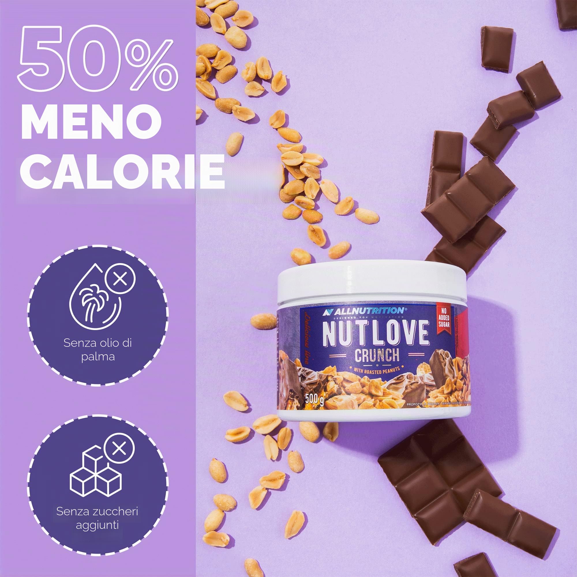 AllNutrition Nutlove Choco Crunch crema spalmabile 500g arachidi