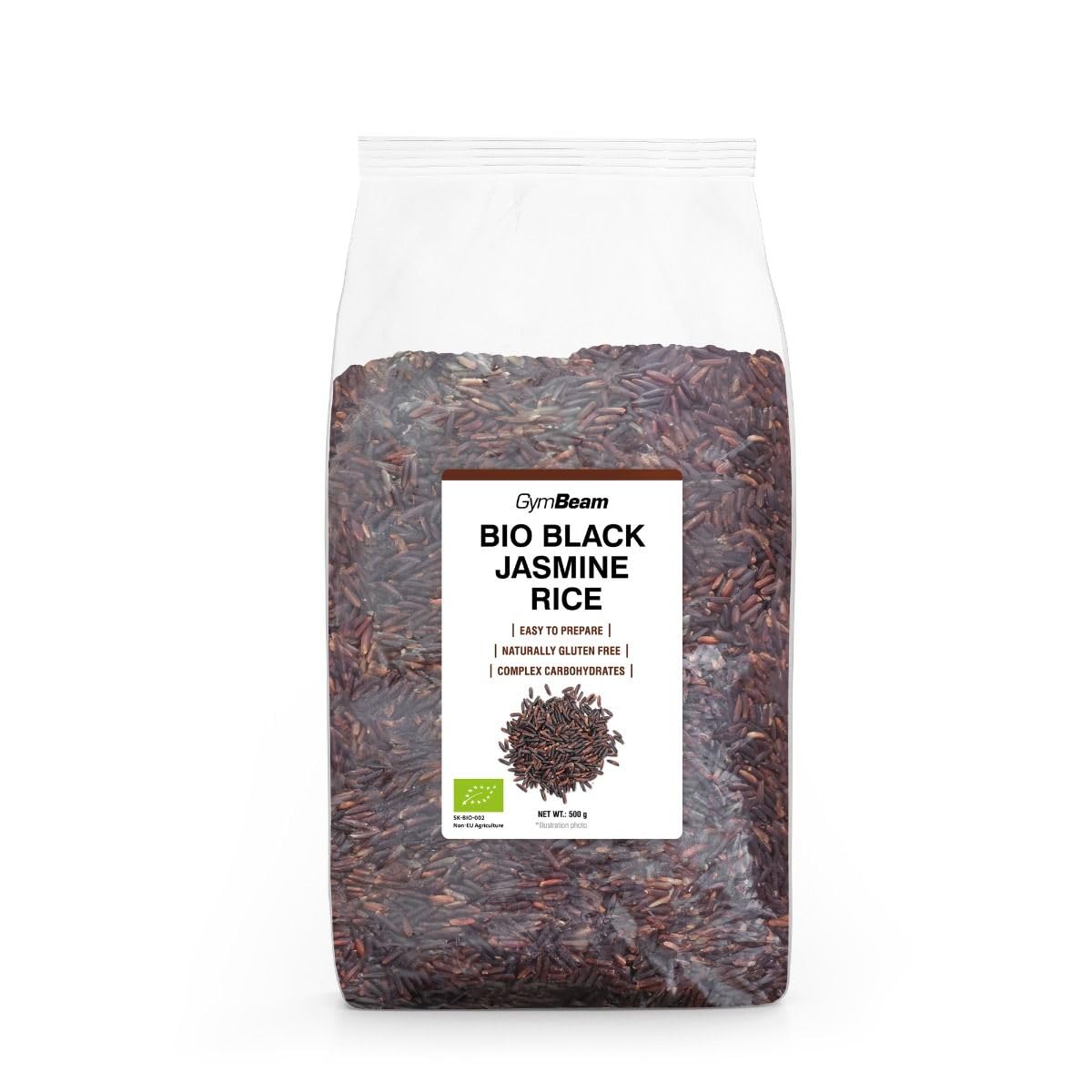 GymBeam Riso Nero Jasmine Bio 500 g Senza Glutine Integrale