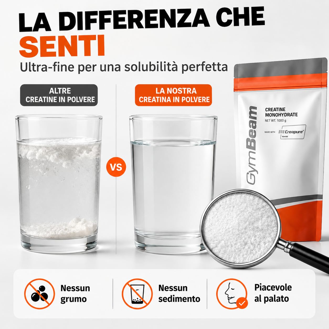 GymBeam Creatina Monoidrato Creapure 250g Non Aromatizzato