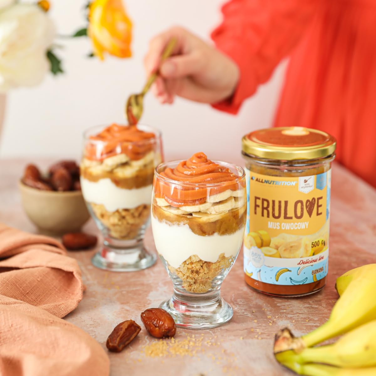 AllNutrition Frulove purea banana marmellata senza zucchero 500g