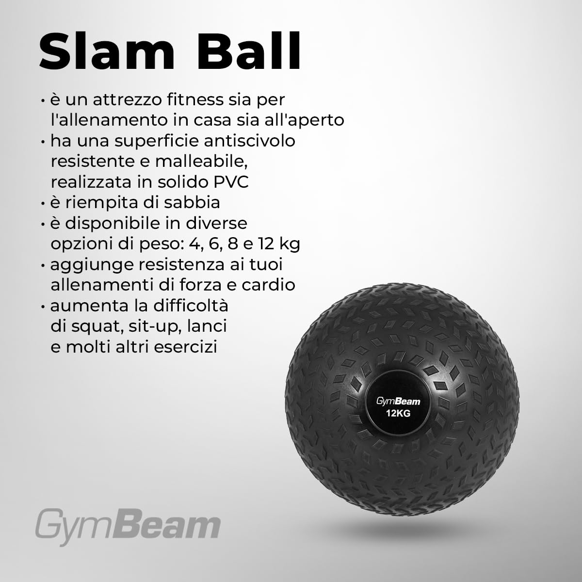 GymBeam Accessori Slam Ball palla medica PVC 8kg sabbia