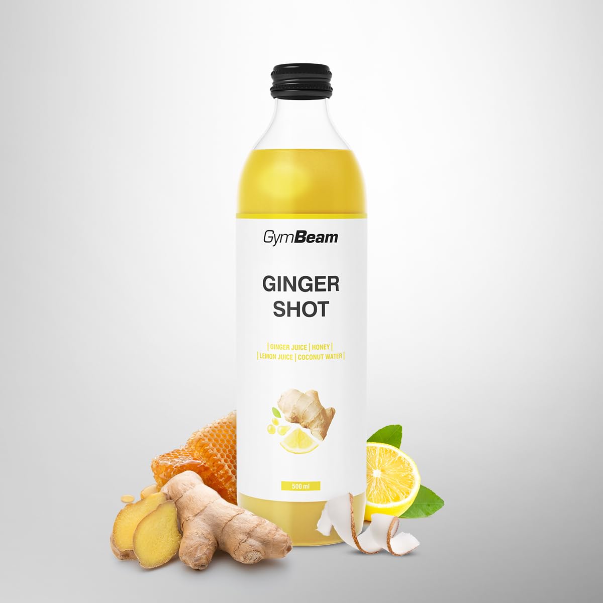 GymBeam Shot Zenzero succo 500 ml miele e limone