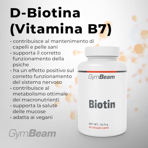 GymBeam D-Biotina 300 mcg 60 capsule integratore capelli vegano