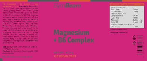 GymBeam Magnesio Citrato B6 Complex Capsule Vegane Energia