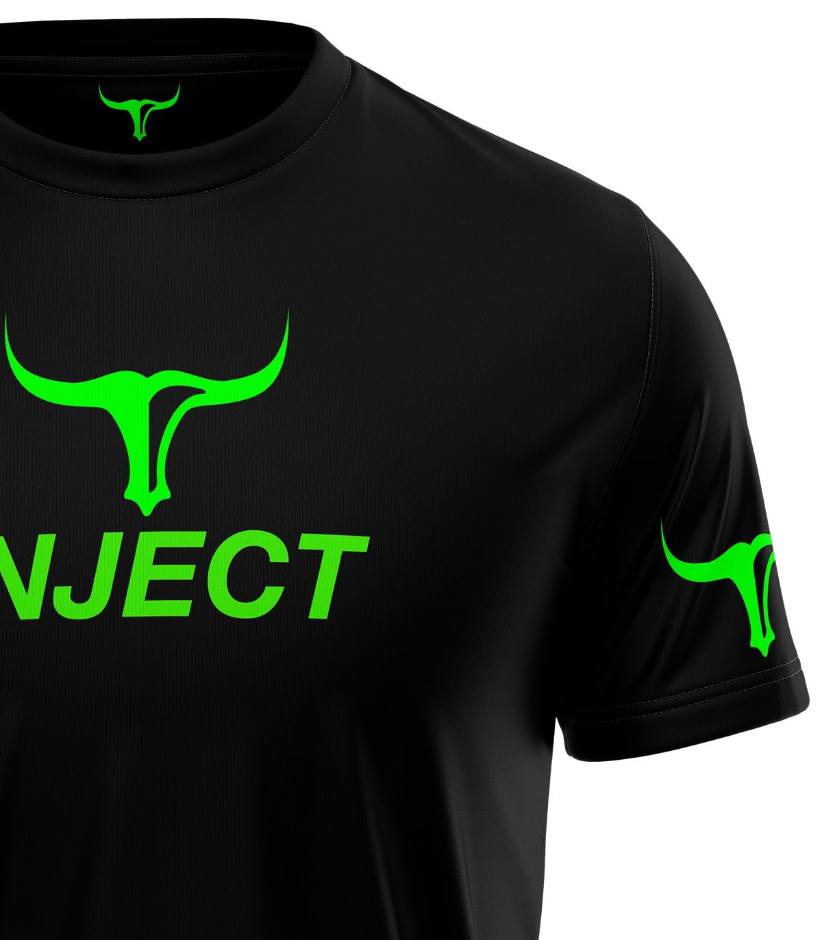 Inject Nutrition T-Shirt maglietta 100% cotone nero stampa Torus 155 g/m²