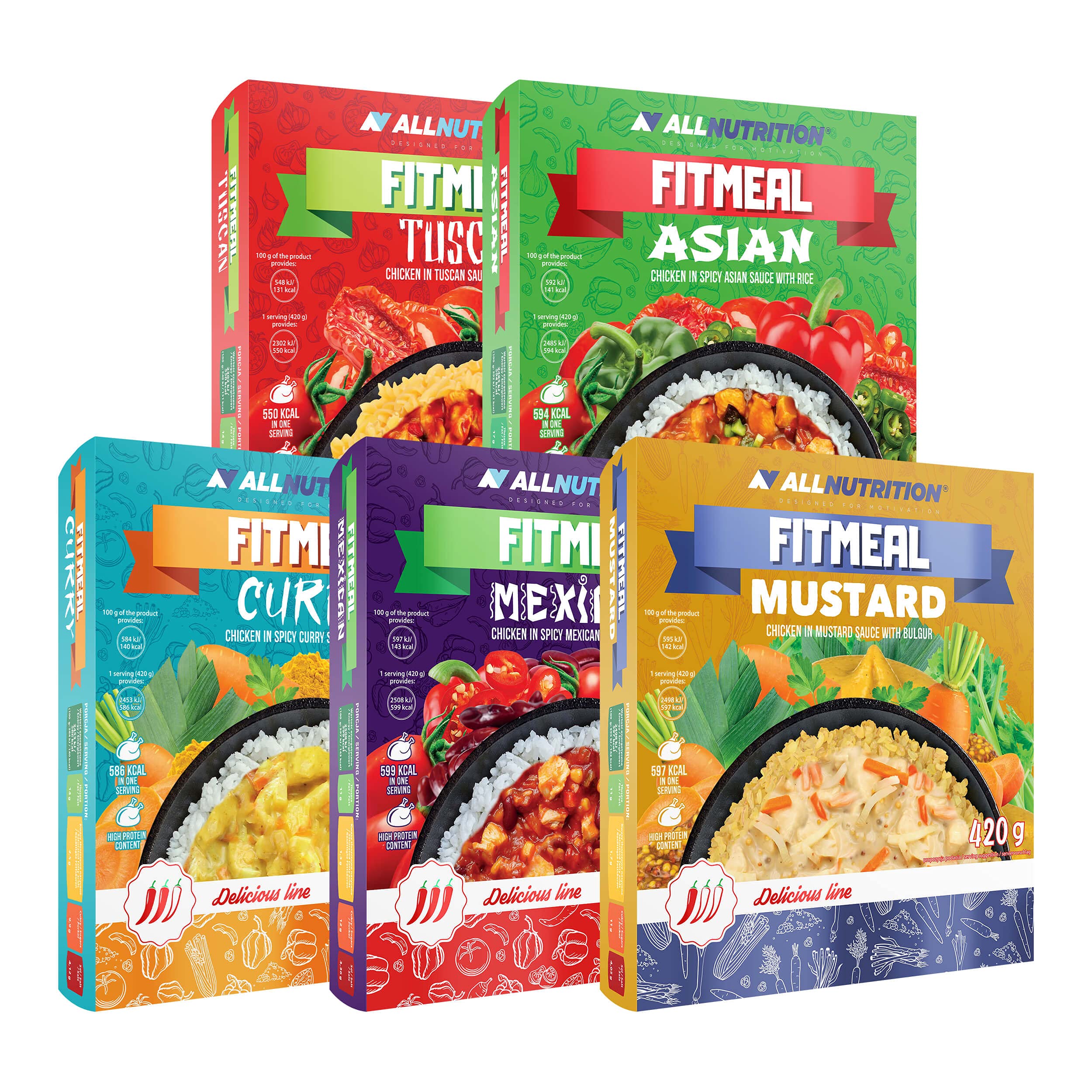 AllNutrition Fitmeal Pollo Riso Pasto Pronto Messicano 420g