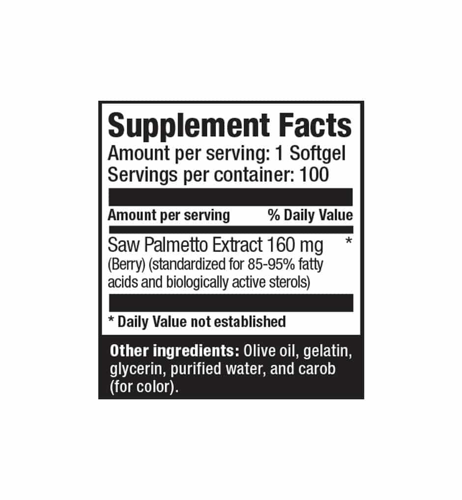 Ultimate Nutrition Saw Palmetto Integratore 160 mg Prostata Uomo