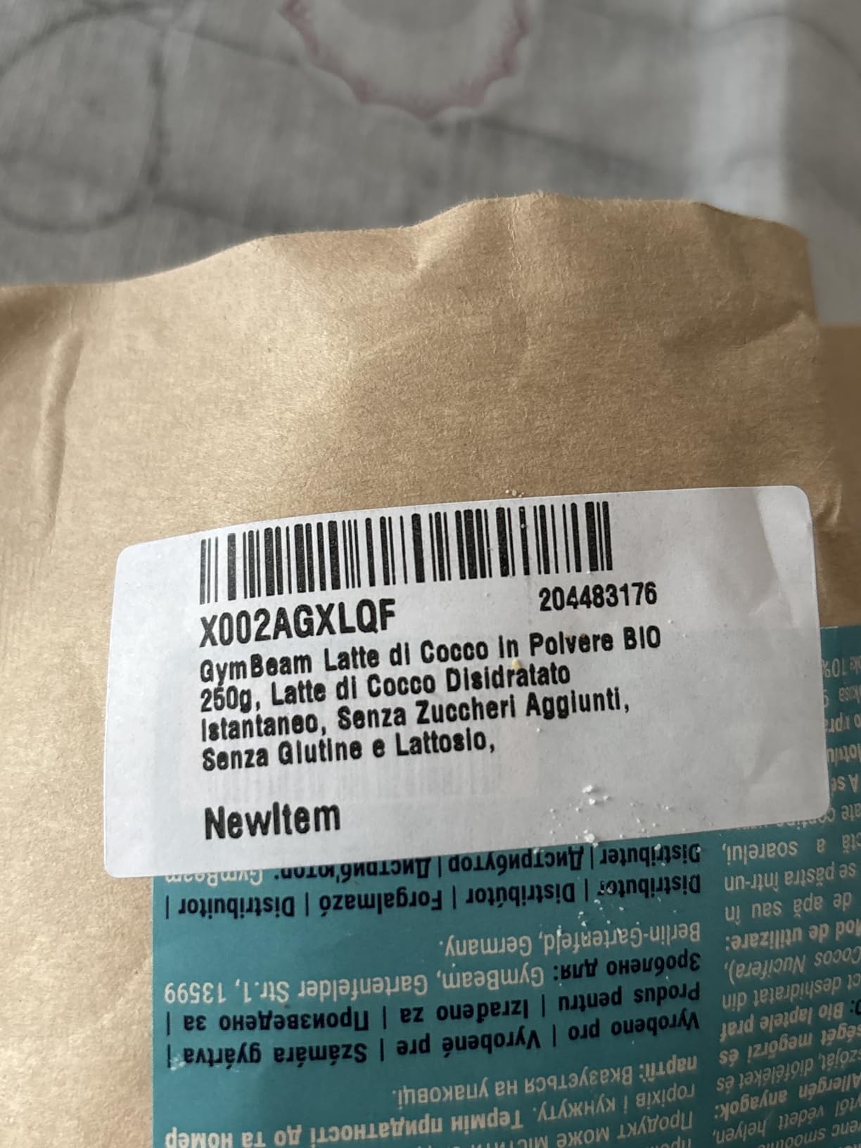 GymBeam Latte di Cocco Bio 250 g Senza Lattosio