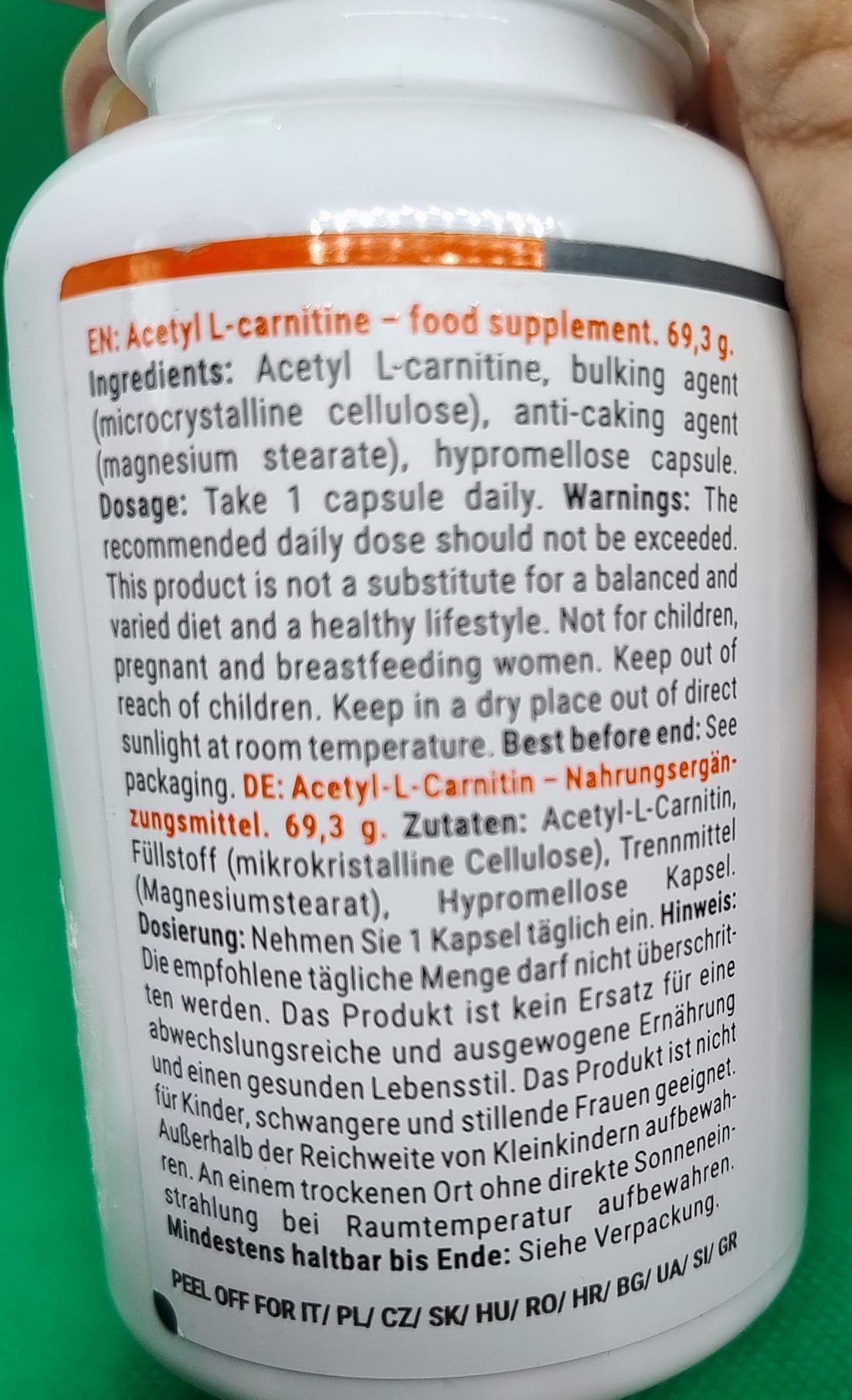 GymBeam Bruciagrassi Acetil L-Carnitina 500 mg Capsule Vegane