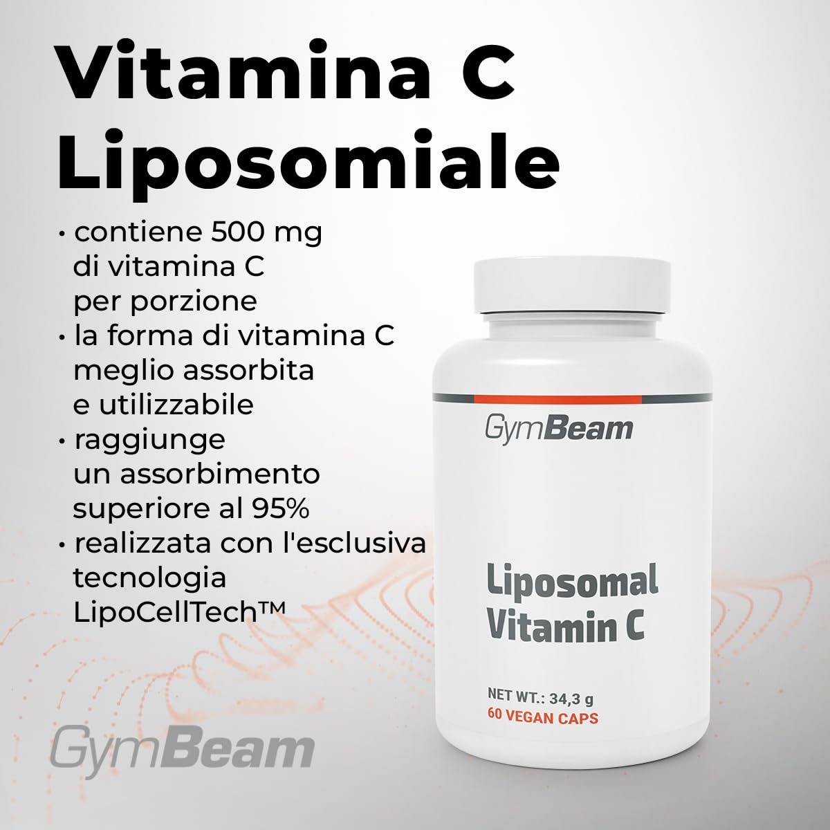 GymBeam Vitamina C Liposomiale 500 mg Capsule Vegane