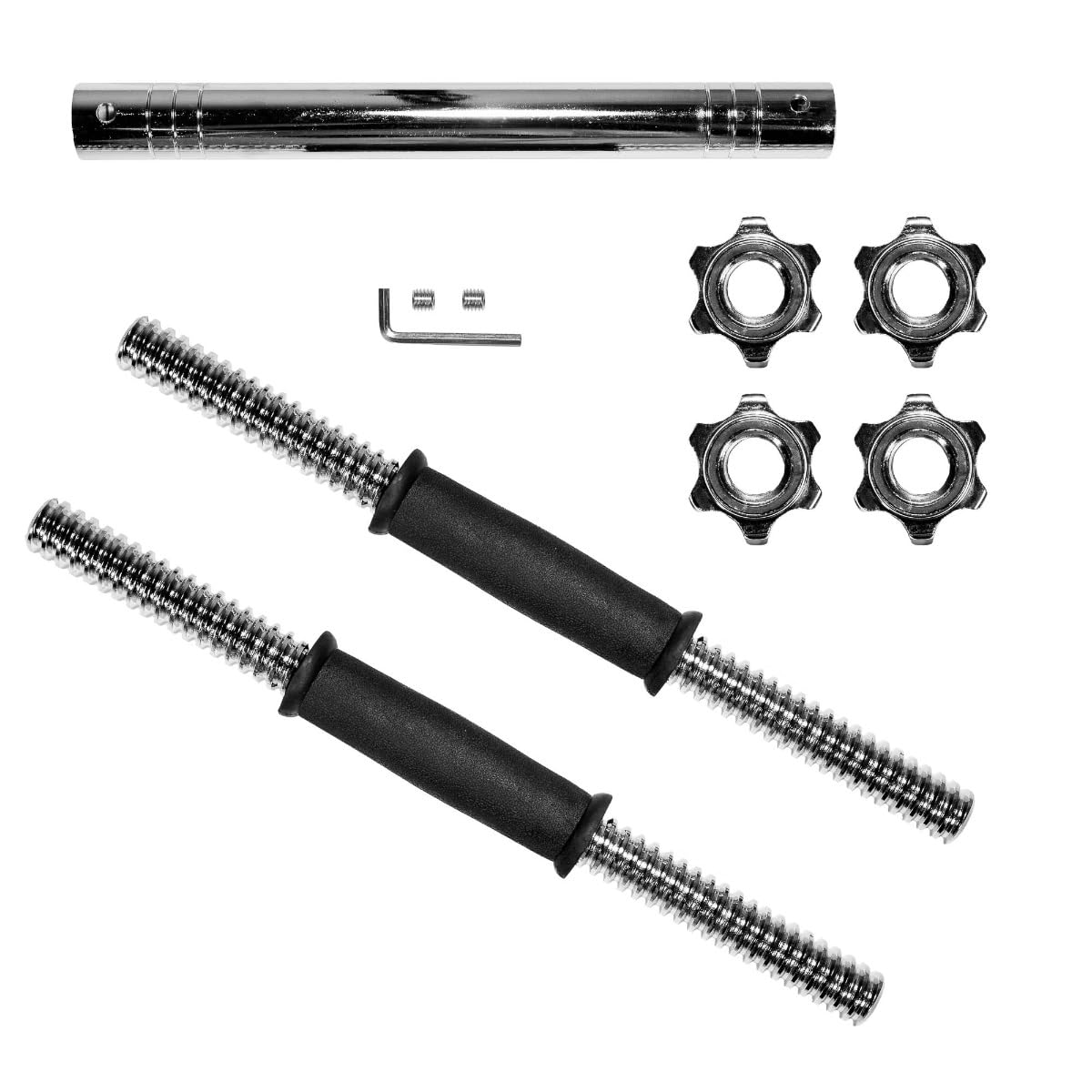 GymBeam Set Manubri 30 kg Ghisa Regolabili 16 Piastre Bilanciere