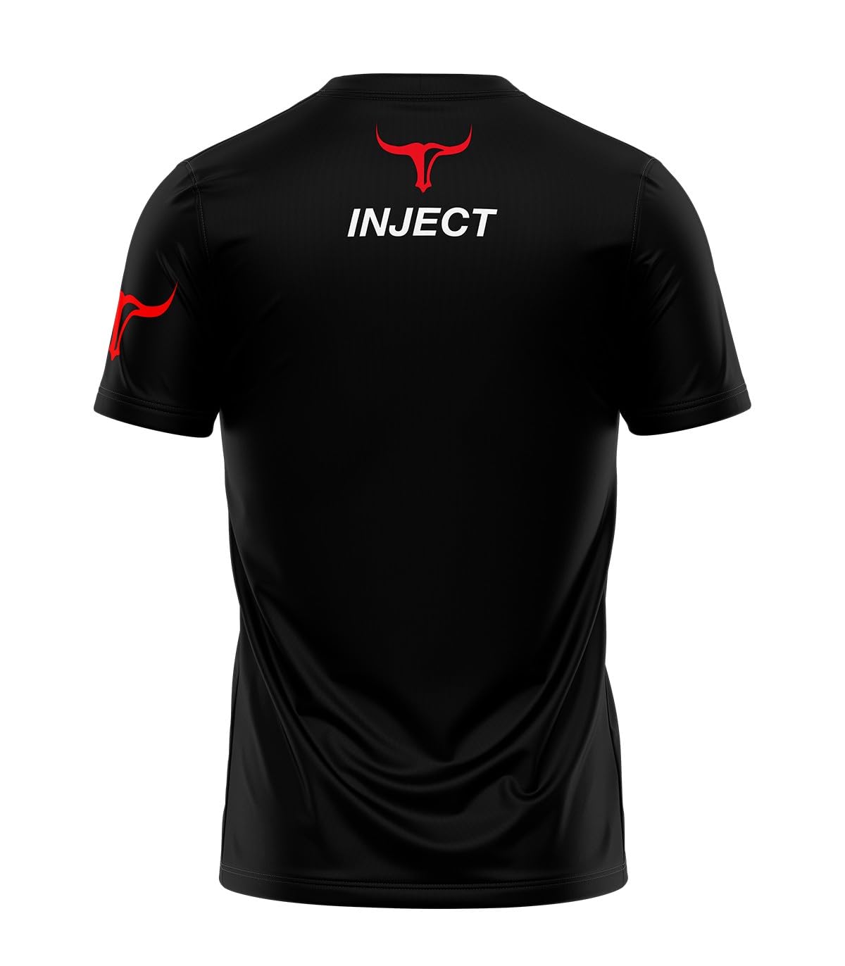 Inject Nutrition T-Shirt maglietta 100% cotone nero dettagli verde 155 g/m²