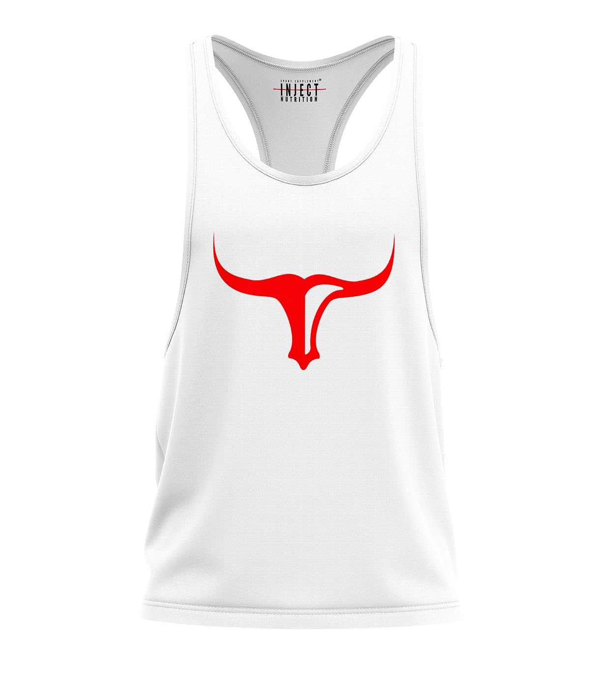 Inject Canotte Tank Top Bianco Torus Rosso Unisex Palestra