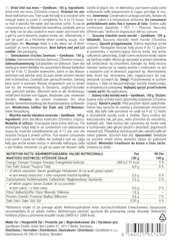 GymBeam Muschio Marino Irlandese Essiccato Gelificante Vegano