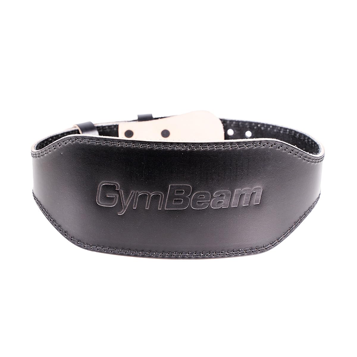 GymBeam Cintura Palestra Pelle powerlifting doppia fibbia nera