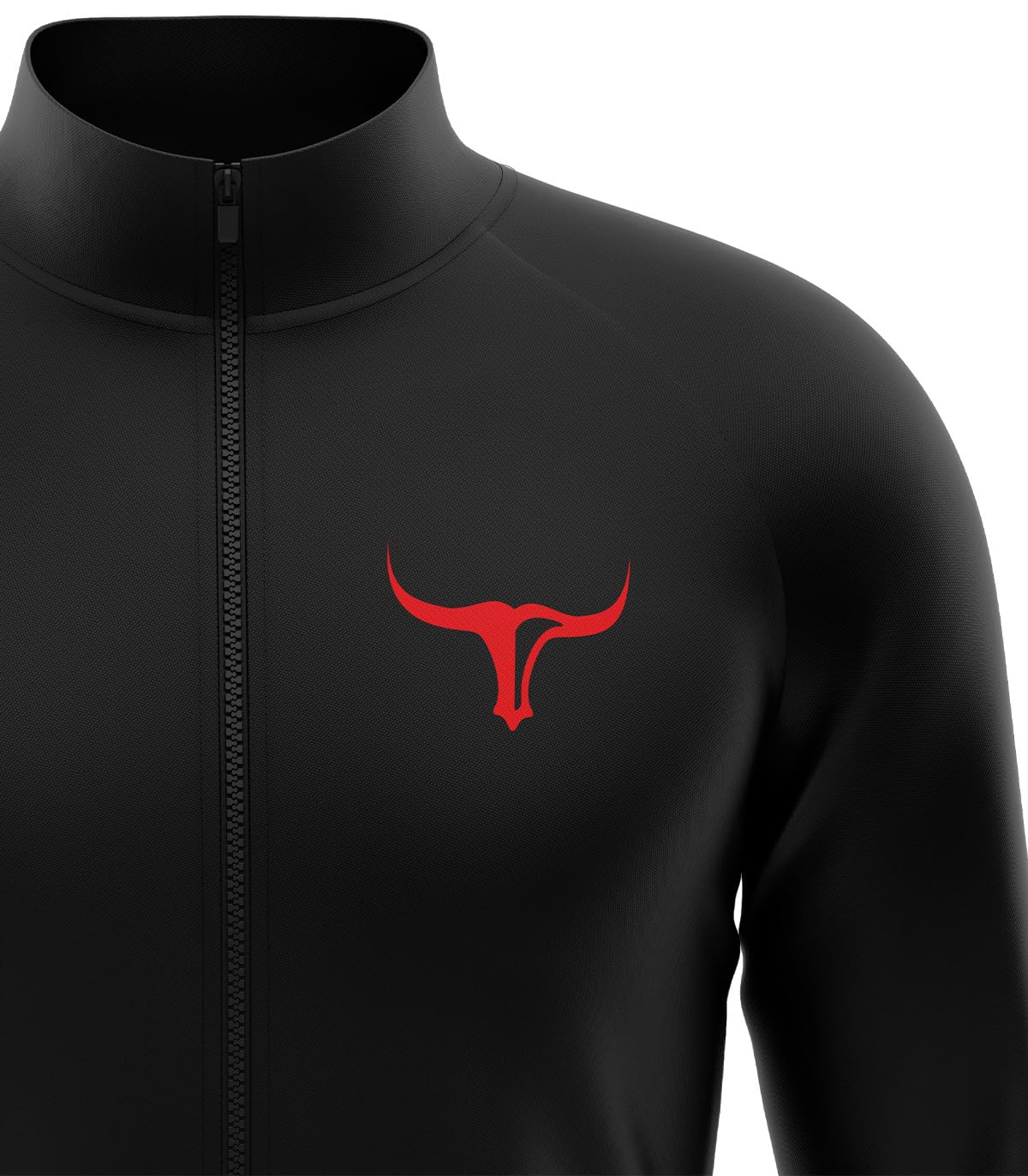 INJECT Raglan Giacca Sportiva Zip Nero Logo Rosso