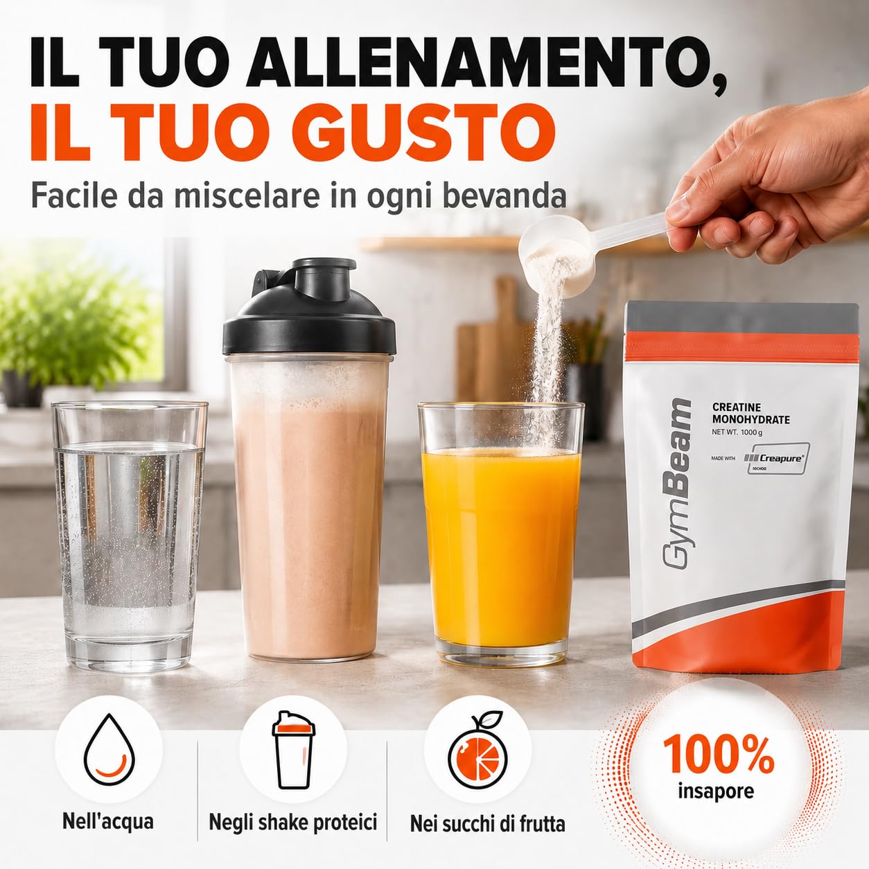 GymBeam Creatina Monoidrato Creapure 250g Non Aromatizzato
