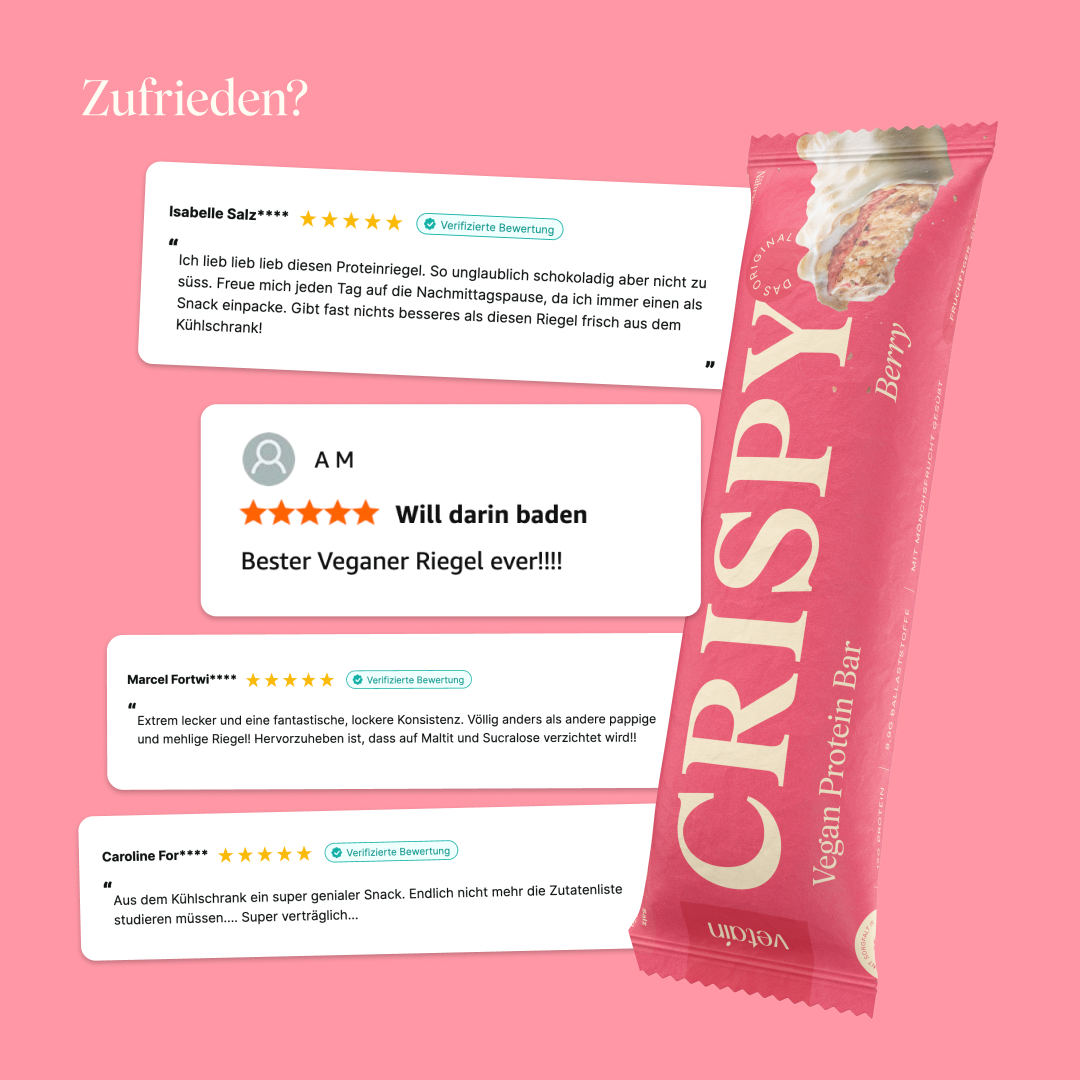 Vetain Crispy barretta proteica vegana Berry snack monoporzione