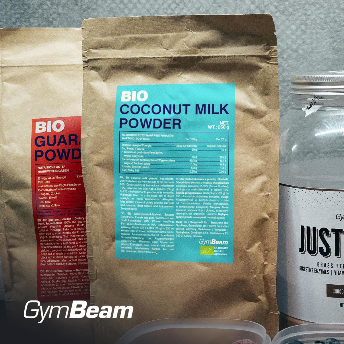 GymBeam Latte di Cocco Bio 250 g Senza Lattosio