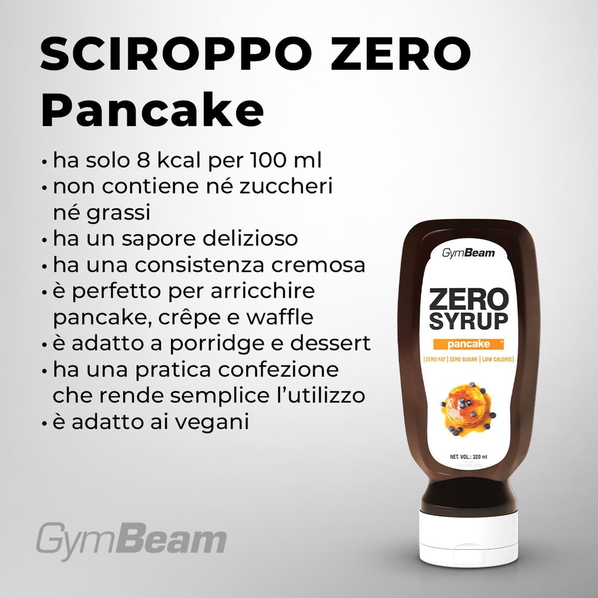 GymBeam Sciroppo Zero sciroppo pancake 320 ml zero zuccheri