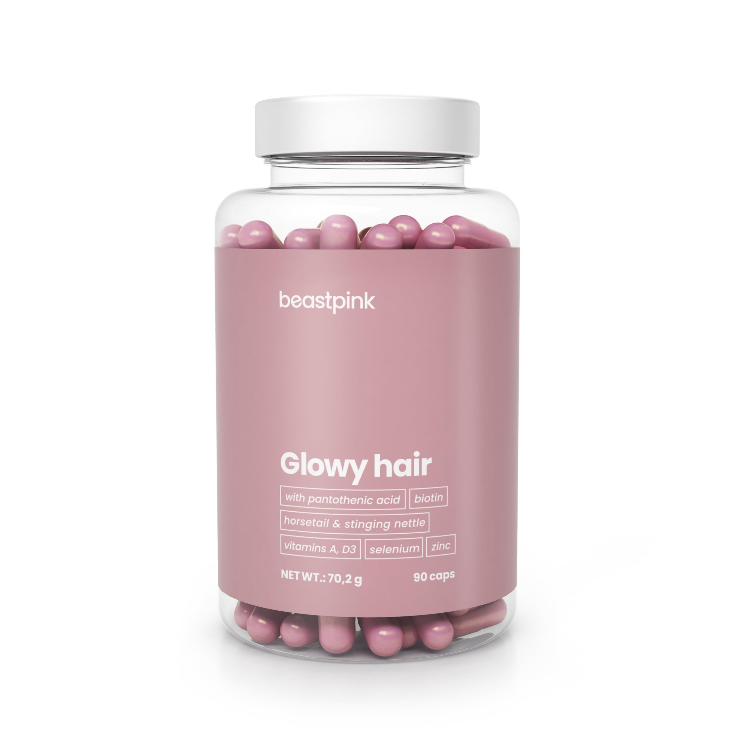 GymBeam Glowy Hair Integratore Capelli 90 cps biotina MSM