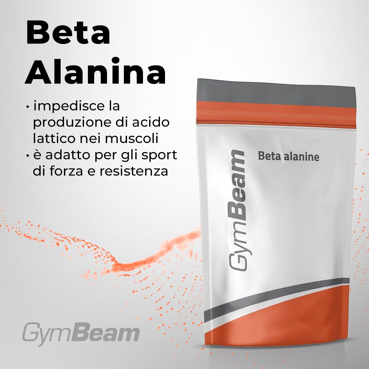GymBeam Beta Alanina Polvere 250 g Gusto Neutro Pura
